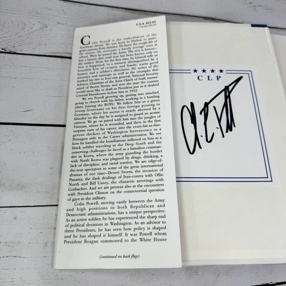 My American Journey Colin Powell Signed Bookplate 1995 HC Autobiography